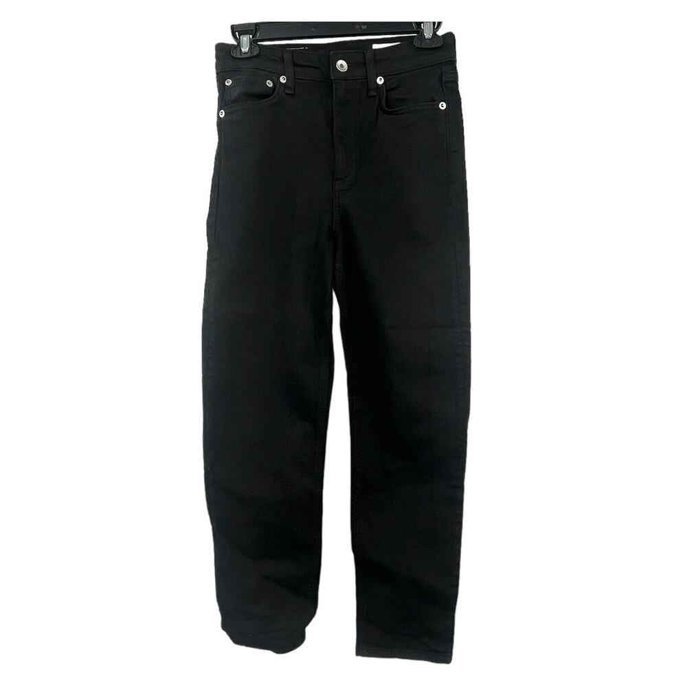Rag & Bone Coated Black Nina High Rise Ankle Cigarette Denim Jeans Womens 26